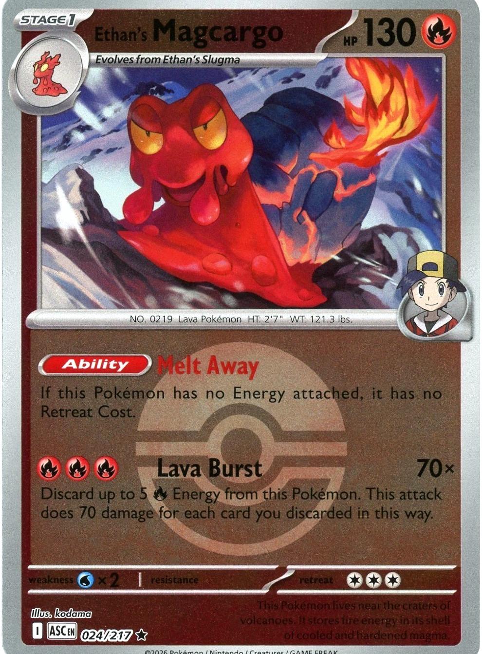 Ascended Heroes Ethan's Magcargo [Ball] Pokémon card